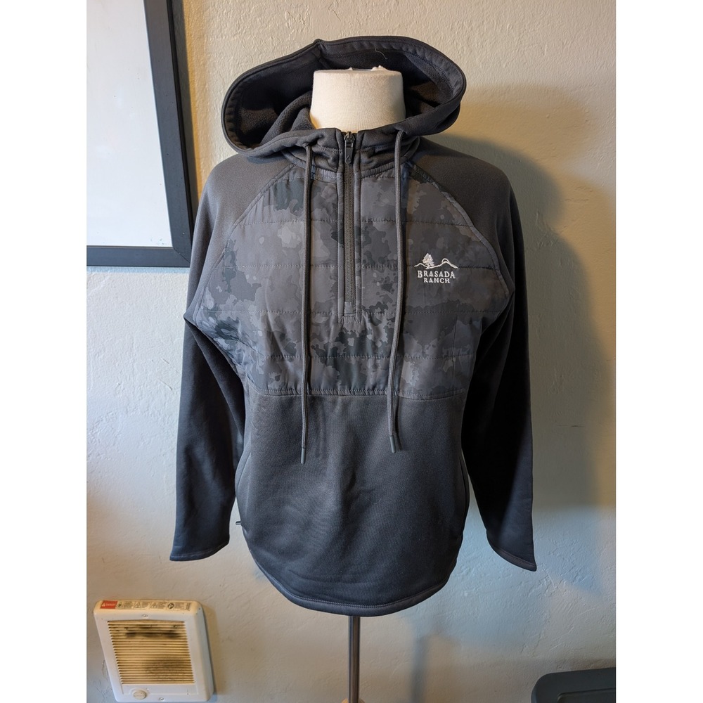 Brasada Ranch Ahead Mans Outdoor wear‎ quarter zip hoodie black gray size s nwt